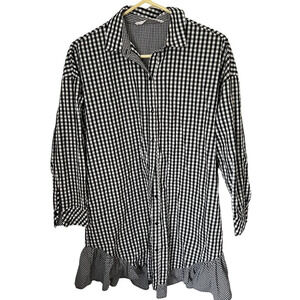 Zara Gingham Shirt Dress Small